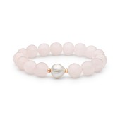 Bratara cuart roz cu perla edison si argint placat cu aur roz DiAmanti 232-35B-G